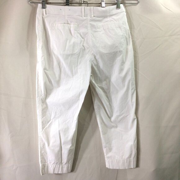 Chico's White Cropped Pants Size 2 (12) Lightweight Stretch Cotton Casual Summer - Picture 2 of 4